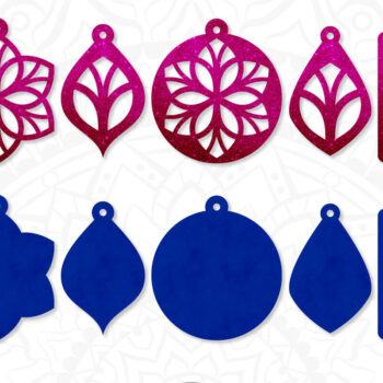 Intra απο ξύλο plywood  Χρώμα wenge 3mm-4mm πάχος - Floral σκουλαρίκια, πρότυπο σκουλαρικιών Δίασταση 3x3 cm INTRAFABR-73083906 - Image 1