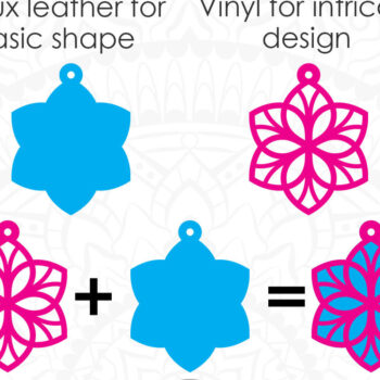 Intra απο ξύλο plywood  Χρώμα wenge 3mm-4mm πάχος - Floral σκουλαρίκια, πρότυπο σκουλαρικιών Δίασταση 3x3 cm INTRAFABR-73083906 - Image 2