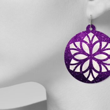 Intra απο ξύλο plywood  Χρώμα wenge 3mm-4mm πάχος - Floral σκουλαρίκια, πρότυπο σκουλαρικιών Δίασταση 3x3 cm INTRAFABR-73083906 - Image 5