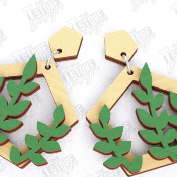 Intra απο ξύλο plywood  Χρώμα wenge 3mm-4mm πάχος - Σκουλαρίκια με λουλούδια | Αξεσουάρ Δίασταση 3x3 cm INTRAFABR-32878393 - Image 1
