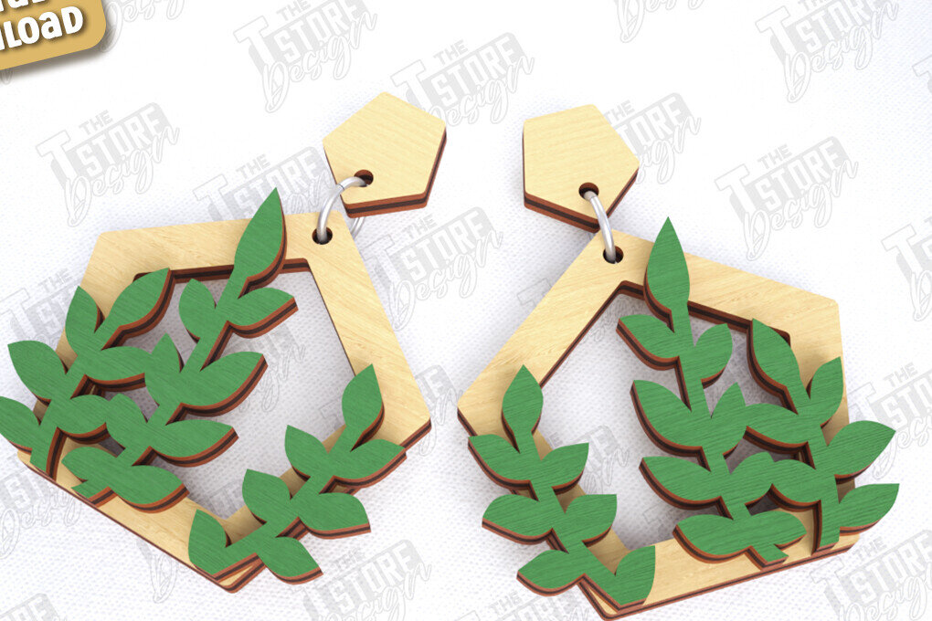 Intra απο ξύλο plywood  Χρώμα wenge 3mm-4mm πάχος - Σκουλαρίκια με λουλούδια | Αξεσουάρ Δίασταση 3x3 cm INTRAFABR-32878393