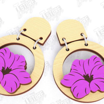 Intra απο ξύλο plywood Χρώμα wenge 3mm-4mm πάχος - Σκουλαρίκια με λουλούδια | Αξεσουάρ Δίασταση 3x3 cm INTRAFABR-118035554 - Image 1