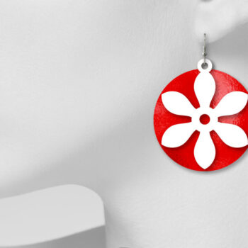 Intra απο ξύλο plywood Χρώμα wenge 3mm-4mm πάχος - Floral Σκουλαρίκια Αρχεία Δίασταση 3x3 cm INTRAFABR-118402537 - Image 2