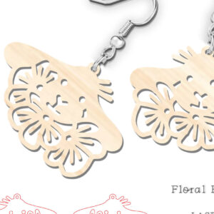 Intra απο ξύλο plywood  Χρώμα wenge 3mm-4mm πάχος - Floral Πασχαλινά σκουλαρίκια λαγουδάκι με λέιζερ Δίασταση 900x900 cm INTRAFABR-77561182