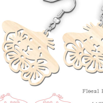 Intra απο ξύλο plywood Χρώμα wenge 3mm-4mm πάχος - Floral Πασχαλινά σκουλαρίκια λαγουδάκι με λέιζερ Δίασταση 900x900 cm INTRAFABR-77561182 - Image 1