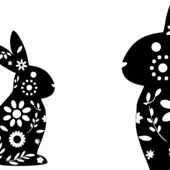 Intra απο ξύλο plywood Χρώμα wenge 3mm-4mm πάχος - Floral Πασχαλινή σιλουέτα λαγουδάκι Δίασταση 15x15 cm INTRAFABR-36870523 - Image 1