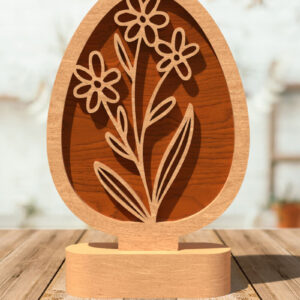 Intra απο ξύλο plywood  Χρώμα wenge 3mm-4mm πάχος - Floral Πασχαλινό Αυγό Διακόσμηση Δίασταση 20x20 cm INTRAFABR-123665849