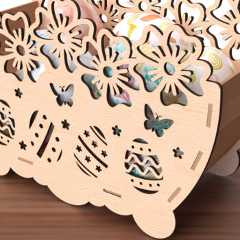 Intra απο ξύλο plywood Χρώμα wenge 3mm-4mm πάχος - Φλοράλ Πασχαλινή Αυγοθήκη Δίασταση 20x20 cm INTRAFABR-123399222 - Image 1