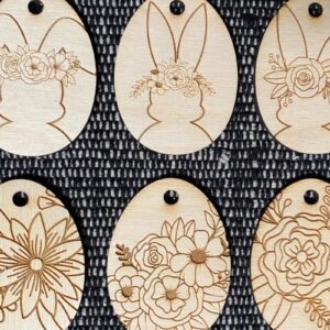 Intra απο ξύλο plywood  Χρώμα wenge 3mm-4mm πάχος - Λουλουδάτο πασχαλινό στολίδι με λέιζερ Δίασταση 6x6 cm INTRAFABR-118956486