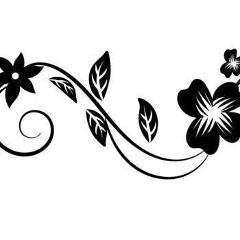 Intra απο ξύλο plywood  Χρώμα wenge 3mm-4mm πάχος - Floral στοιχείο Wildflower Δίασταση 20x20 cm INTRAFABR-120267110 - Image 1