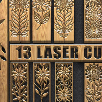 Intra απο ξύλο plywood Χρώμα wenge 3mm-4mm πάχος - με λέιζερ πάνελ φλάουτου Floral Δίασταση 3600x5400 cm INTRAFABR-120266974 - Image 1