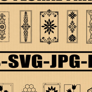 Intra απο ξύλο plywood  Χρώμα wenge 3mm-4mm πάχος - Floral Frame Πακέτο Δίασταση 20x25 cm INTRAFABR-119649496 - Image 1