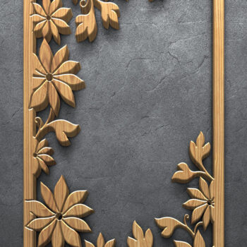 Intra απο ξύλο plywood  Χρώμα wenge 3mm-4mm πάχος - Floral Frame Δίασταση 4500x5400 cm INTRAFABR-119649498 - Image 5