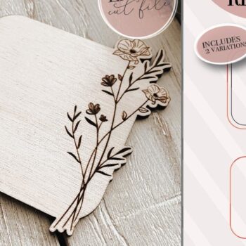 Intra απο ξύλο plywood Χρώμα wenge 3mm-4mm πάχος - Floral Πλαίσιο Δίασταση 20x25 cm INTRAFABR-119649519 - Image 1