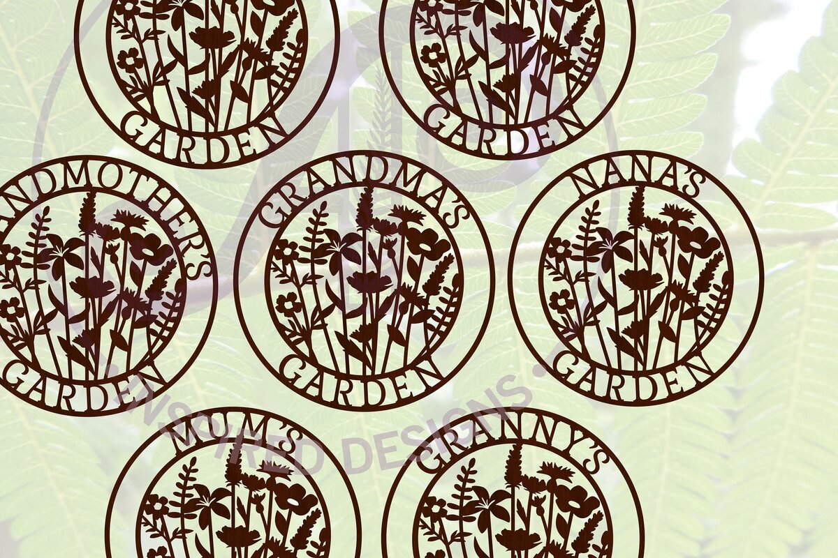 Intra απο ξύλο plywood  Χρώμα wenge 3mm-4mm πάχος - Floral Garden Sign 7 σχέδια Cut Δίασταση 30x20 cm INTRAFABR-119649534