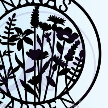 Intra απο ξύλο plywood  Χρώμα wenge 3mm-4mm πάχος - Floral Garden Sign 7 σχέδια Cut Δίασταση 30x20 cm INTRAFABR-119649534 - Image 4