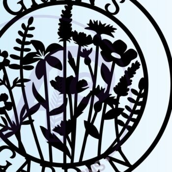 Intra απο ξύλο plywood  Χρώμα wenge 3mm-4mm πάχος - Floral Garden Sign 7 σχέδια Cut Δίασταση 30x20 cm INTRAFABR-119649534 - Image 7