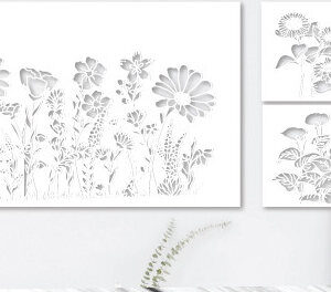 Intra απο ξύλο plywood  Χρώμα wenge 3mm-4mm πάχος - Floral Garden Art Design 990 Δίασταση 40x50 cm INTRAFABR-74168877