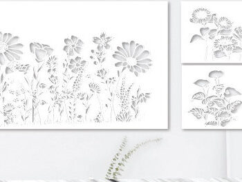 Intra απο ξύλο plywood  Χρώμα wenge 3mm-4mm πάχος - Floral Garden Art Design 990 Δίασταση 40x50 cm INTRAFABR-74168877 - Image 1