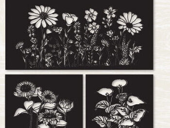 Intra απο ξύλο plywood  Χρώμα wenge 3mm-4mm πάχος - Floral Garden Art Design 990 Δίασταση 40x50 cm INTRAFABR-74168877 - Image 3