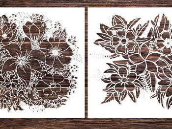 Intra απο ξύλο plywood Χρώμα wenge 3mm-4mm πάχος - Floral Garden Art Design Cut991 Δίασταση 40x50 cm INTRAFABR-123396153 - Image 2