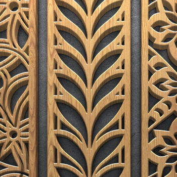 Intra απο ξύλο plywood  Χρώμα wenge 3mm-4mm πάχος - Floral & γεωμετρικά πάνελ οθόνης Δίασταση 3600x5400 cm INTRAFABR-71040833 - Image 3