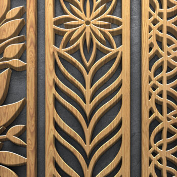 Intra απο ξύλο plywood  Χρώμα wenge 3mm-4mm πάχος - Floral & γεωμετρικά πάνελ οθόνης Δίασταση 3600x5400 cm INTRAFABR-71040833 - Image 5