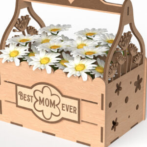 Intra απο ξύλο plywood  Χρώμα wenge 3mm-4mm πάχος - Καλάθι δώρων με λουλούδια για τη μαμά Δίασταση 6x6 cm INTRAFABR-101719204