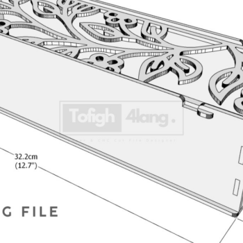 Intra απο ξύλο plywood  Χρώμα wenge 3mm-4mm πάχος - Floral Gift Box | Δίασταση 20x20 cm INTRAFABR-123180344 - Image 1