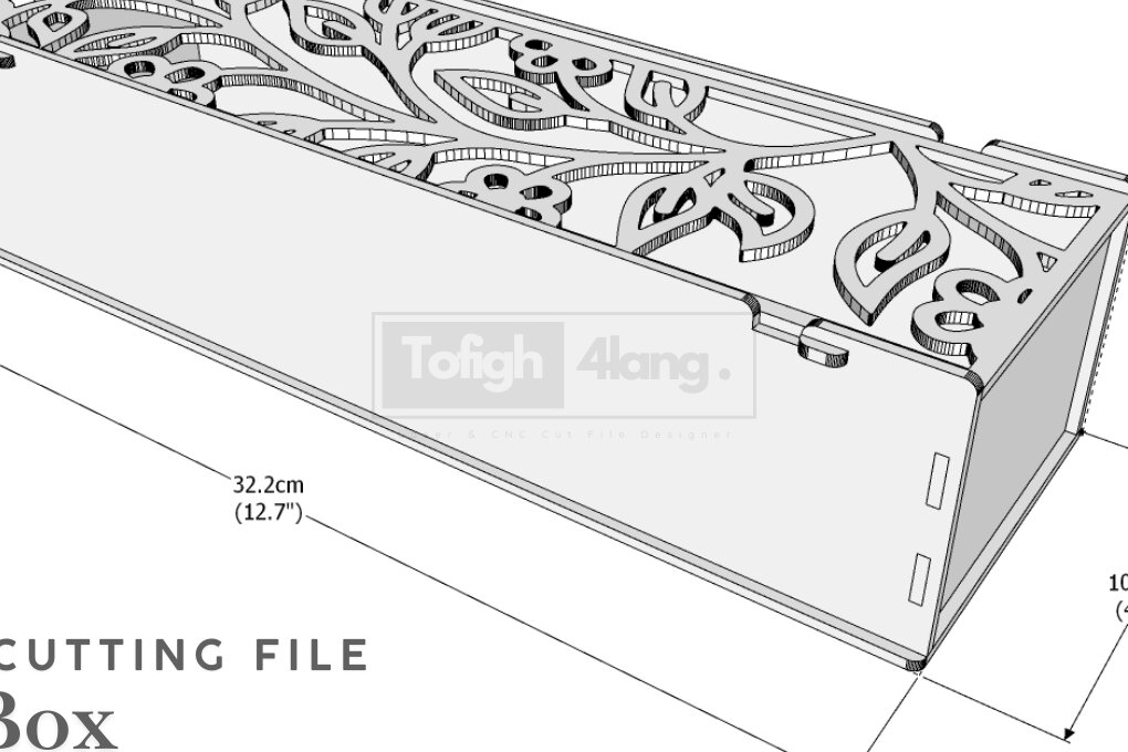 Intra απο ξύλο plywood  Χρώμα wenge 3mm-4mm πάχος - Floral Gift Box | Δίασταση 20x20 cm INTRAFABR-123180344