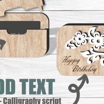 Intra απο ξύλο plywood  Χρώμα wenge 3mm-4mm πάχος - Floral Δωροθήκη , Laser Δίασταση 20x20 cm INTRAFABR-119881396 - Image 2