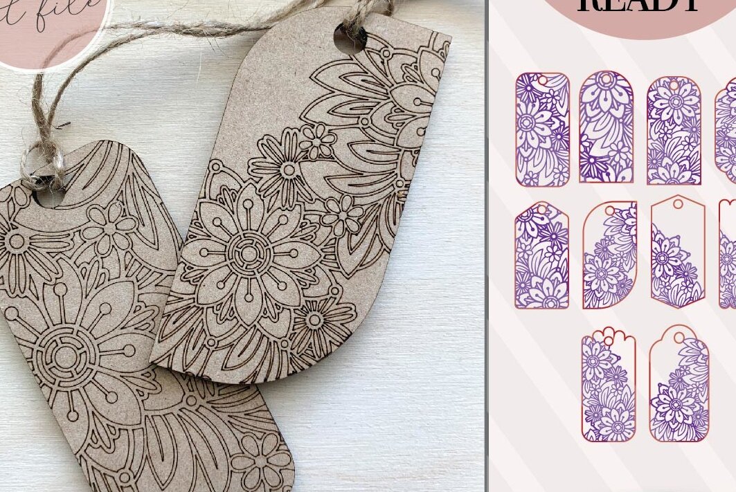 Intra απο ξύλο plywood  Χρώμα wenge 3mm-4mm πάχος - Πακέτο ετικετών λουλουδιών δώρου Δίασταση 4x4 cm INTRAFABR-119881394