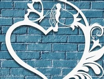 Intra απο ξύλο plywood  Χρώμα wenge 3mm-4mm πάχος - Floral Heart Butterfly Δίασταση 20x20 cm INTRAFABR-123096570 - Image 3