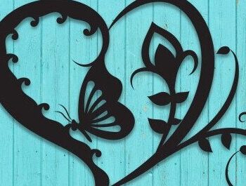 Intra απο ξύλο plywood  Χρώμα wenge 3mm-4mm πάχος - Floral Heart Butterfly Δίασταση 20x20 cm INTRAFABR-82463339 - Image 9