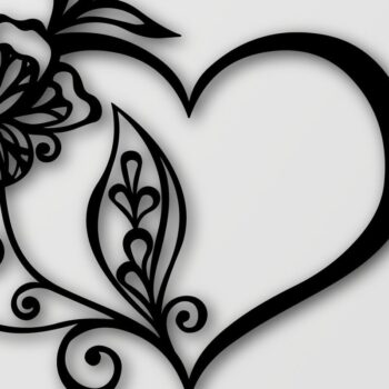 Intra απο ξύλο plywood  Χρώμα wenge 3mm-4mm πάχος - Floral Heart Butterfly #2 Δίασταση 40x50 cm INTRAFABR-122100813 - Image 1