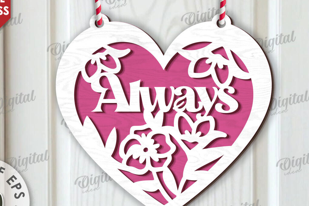 Intra απο ξύλο plywood  Χρώμα wenge 3mm-4mm πάχος - Διακόσμηση με φλοράλ καρδιές κοπής με λέιζερ Δίασταση 20x20 cm INTRAFABR-125248177