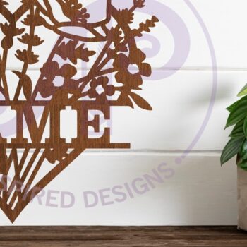 Intra απο ξύλο plywood Χρώμα wenge 3mm-4mm πάχος - Floral Καρδιά Σήμα ονόματος Δίασταση 30x20 cm INTRAFABR-121995744 - Image 1