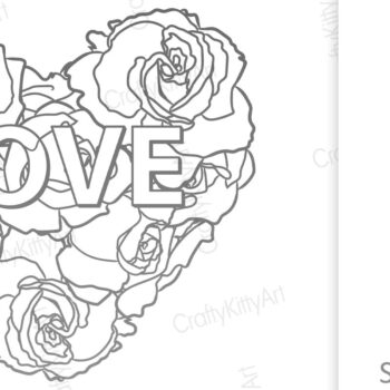 Intra απο ξύλο plywood  Χρώμα wenge 3mm-4mm πάχος - Floral Heart , Love Heart with Roses Δίασταση 20x20 cm INTRAFABR-108403410 - Image 2