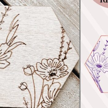 Intra απο ξύλο plywood  Χρώμα wenge 3mm-4mm πάχος - Floral εξάγωνο Δίασταση 6x6 cm INTRAFABR-36143730 - Image 1