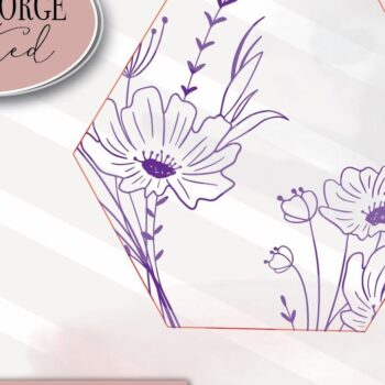 Intra απο ξύλο plywood  Χρώμα wenge 3mm-4mm πάχος - Floral εξάγωνο Δίασταση 6x6 cm INTRAFABR-36143730 - Image 2