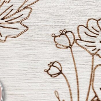 Intra απο ξύλο plywood  Χρώμα wenge 3mm-4mm πάχος - Floral εξάγωνο Δίασταση 6x6 cm INTRAFABR-36143730 - Image 4