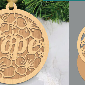 Intra απο ξύλο plywood  Χρώμα wenge 3mm-4mm πάχος - Floral Hope Στολίδι Δίασταση 6x6 cm INTRAFABR-121364144 - Image 1