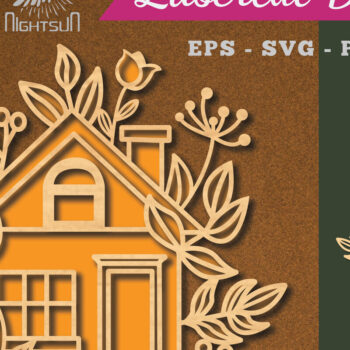 Intra απο ξύλο plywood Χρώμα wenge 3mm-4mm πάχος - Διακόσμηση λουλουδιών σπιτιών με λέιζερ 1 Δίασταση 20x20 cm INTRAFABR-113182830 - Image 1