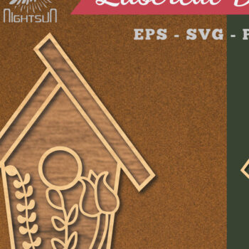 Intra απο ξύλο plywood Χρώμα wenge 3mm-4mm πάχος - Διακόσμηση λουλουδιών σπιτιών με λέιζερ 2 Δίασταση 20x20 cm INTRAFABR-107975403 - Image 1