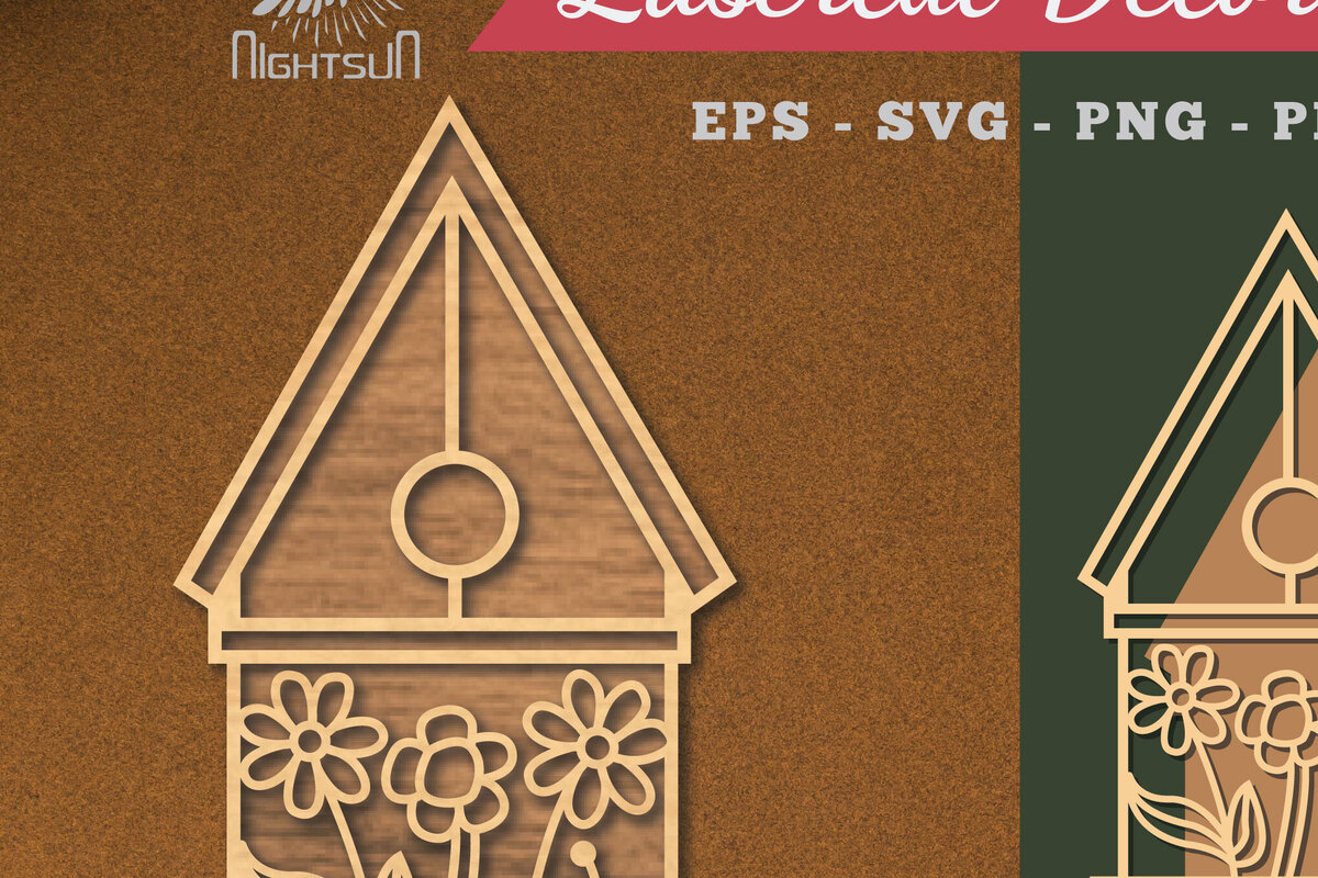 Intra απο ξύλο plywood  Χρώμα wenge 3mm-4mm πάχος - Διακόσμηση με λέιζερ λουλουδιών σπιτιών 3 Δίασταση 20x20 cm INTRAFABR-105776208