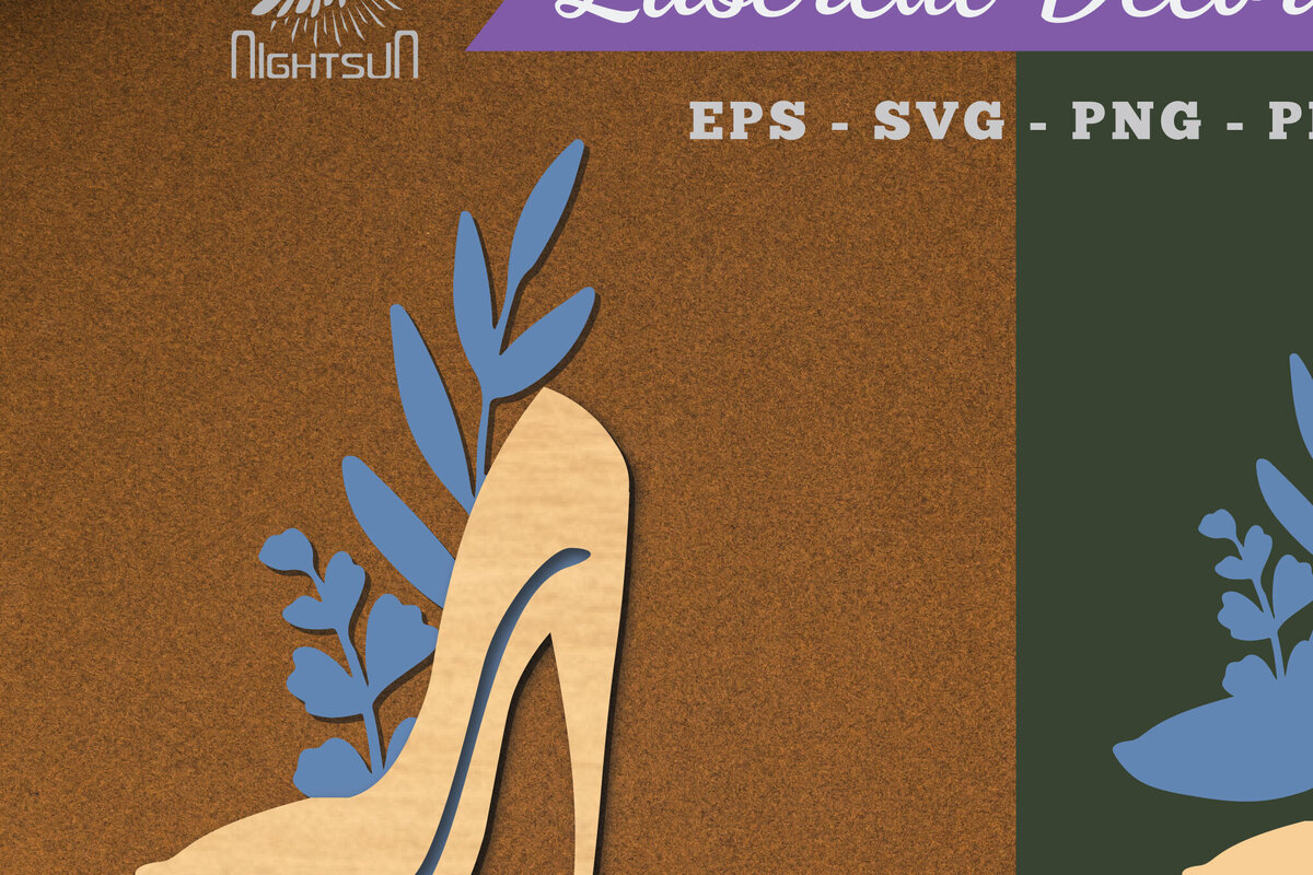 Intra απο ξύλο plywood  Χρώμα wenge 3mm-4mm πάχος - Floral σε Παπούτσια Διακόσμηση με Δίασταση 20x20 cm INTRAFABR-71881909