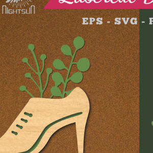 Intra απο ξύλο plywood  Χρώμα wenge 3mm-4mm πάχος - Floral σε Παπούτσια Διακόσμηση με Δίασταση 20x20 cm INTRAFABR-78718363