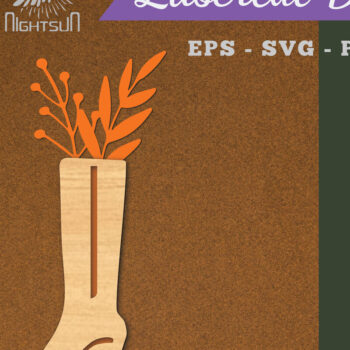 Intra απο ξύλο plywood  Χρώμα wenge 3mm-4mm πάχος - Floral σε Παπούτσια Διακόσμηση με Δίασταση 20x20 cm INTRAFABR-77163586 - Image 1