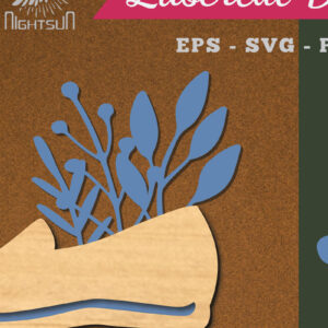 Intra απο ξύλο plywood  Χρώμα wenge 3mm-4mm πάχος - Floral σε Παπούτσια Διακόσμηση με Δίασταση 20x20 cm INTRAFABR-84449579