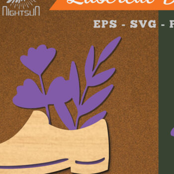 Intra απο ξύλο plywood  Χρώμα wenge 3mm-4mm πάχος - Floral σε Παπούτσια Διακόσμηση με Δίασταση 20x20 cm INTRAFABR-7728411 - Image 1